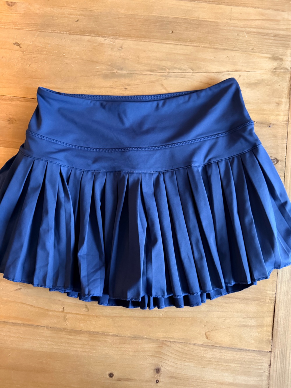 Pleated Mini Skirt in Deep Blue
